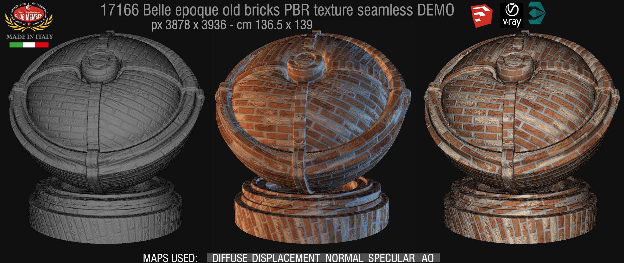 17166 Belle epoque old bricks texture seamless DEMO