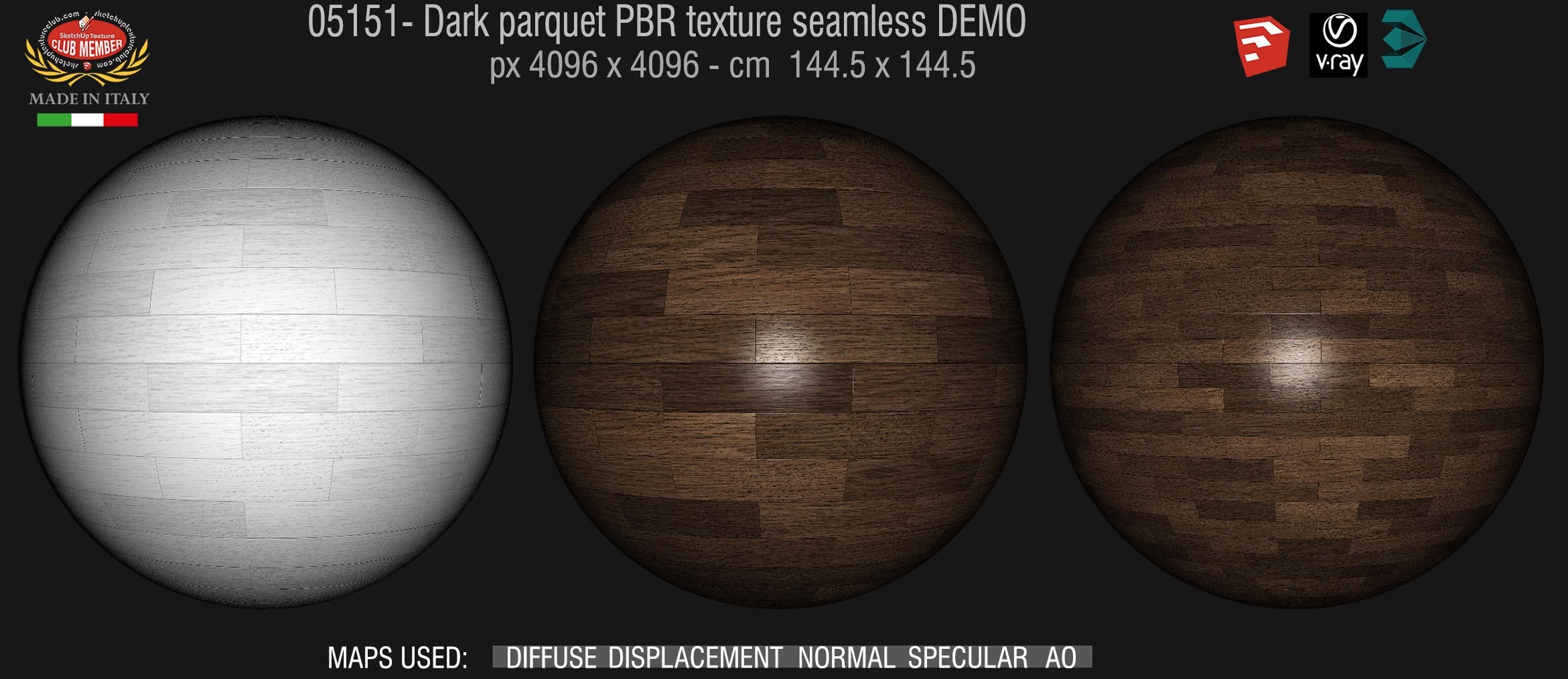 05151 dark parquet PBR texture seamless DEMO