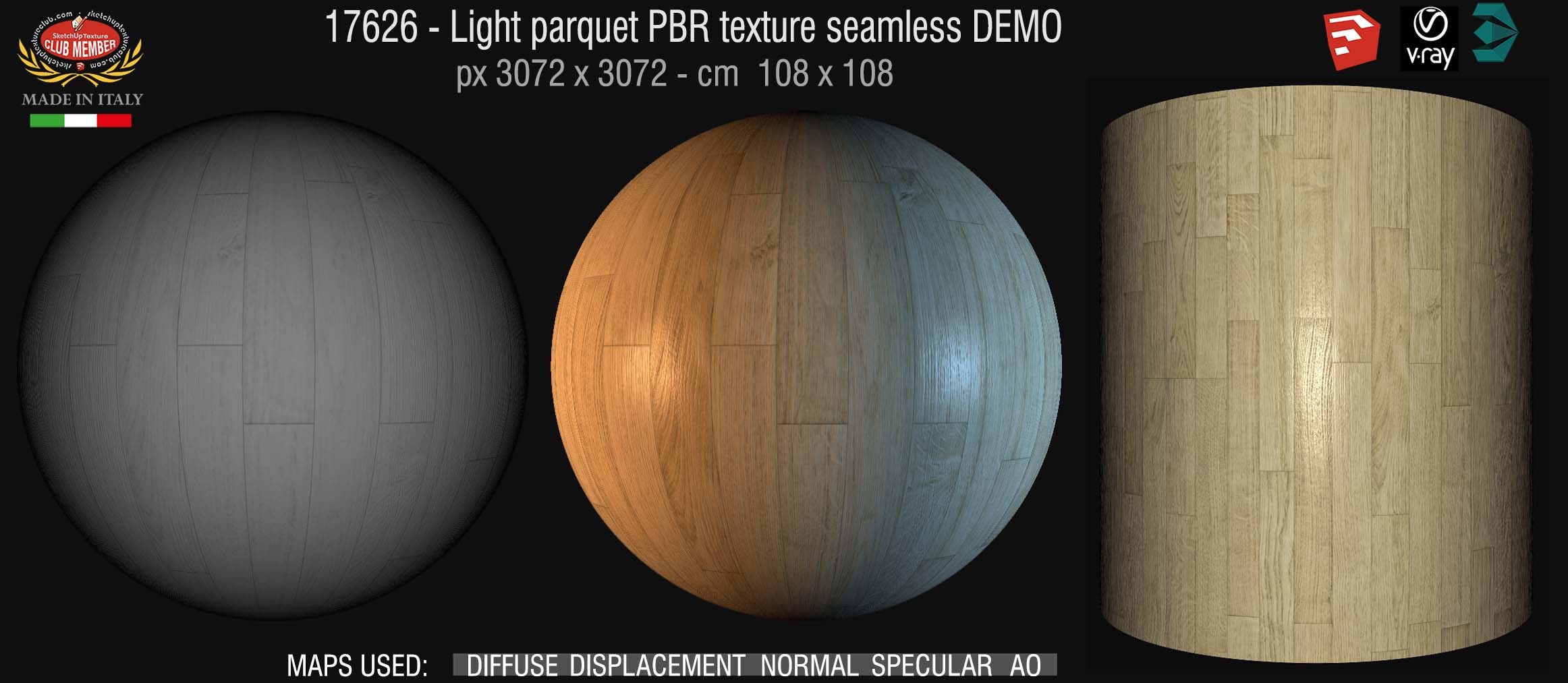 17626 Light parquet PBR texture seamless DEMO