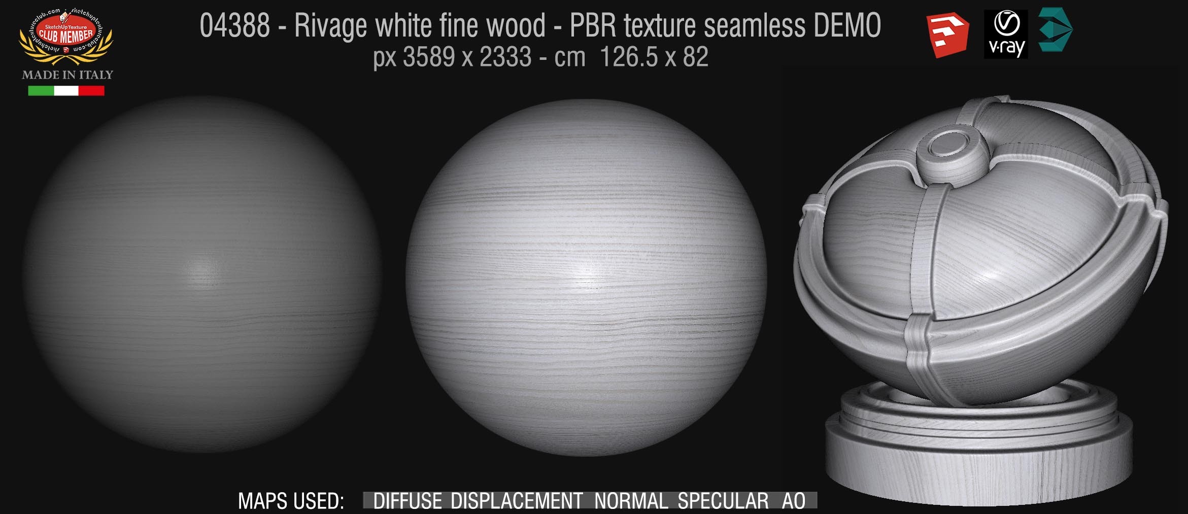 04388 Rivage white fine wood - PBR texture seamless DEMO