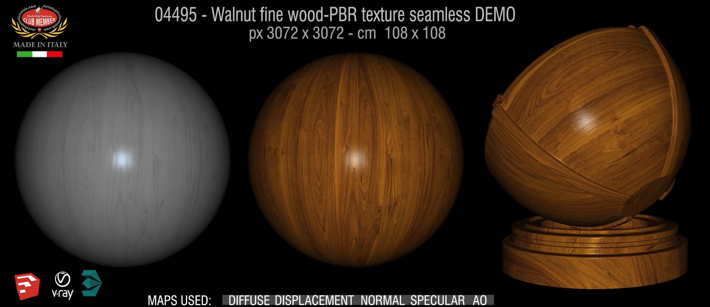 04495 Walnut fine wood-PBR texture seamless DEMO