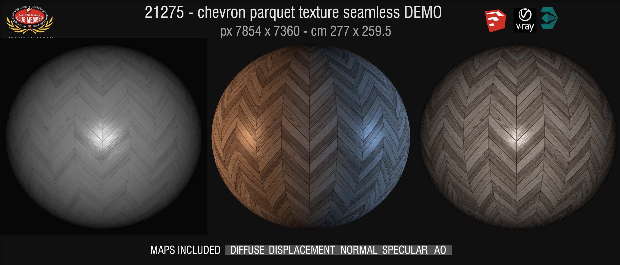 21275 HR  Chevron parquet texture + maps DEMO