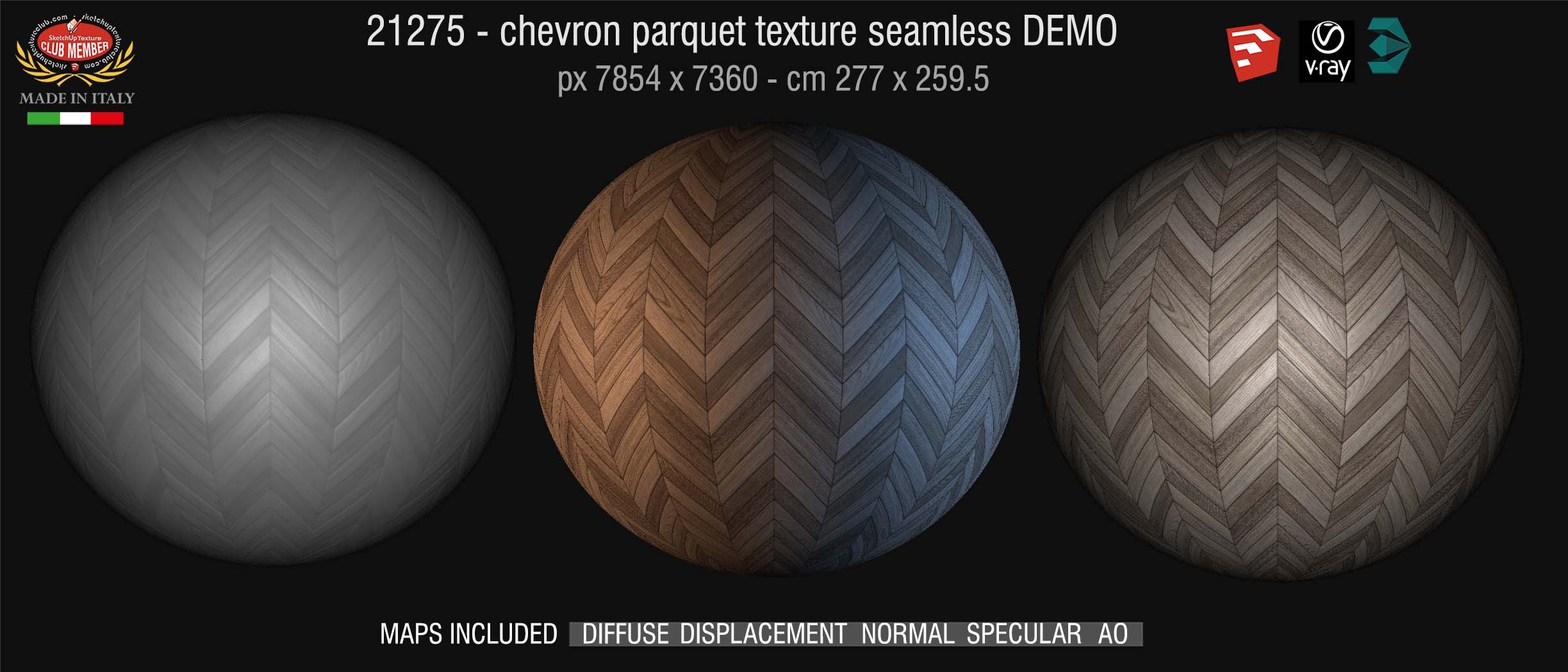 21275 HR Chevron parquet texture + maps DEMO