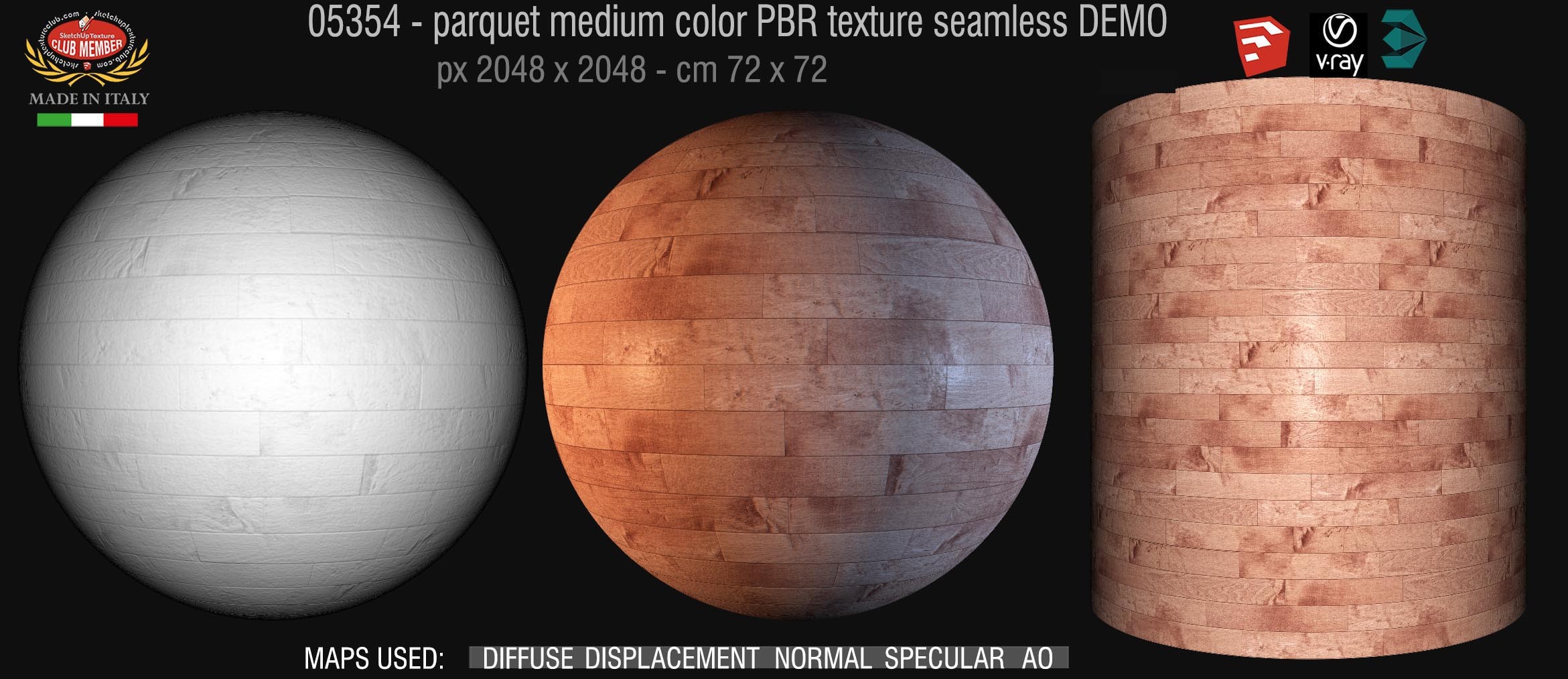 05354 parquet medium color PBR texture seamless DEMO