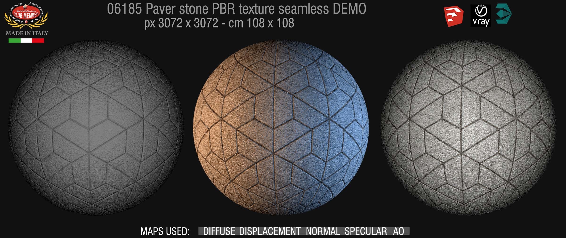 06185 Pavers stone PBR texture seamless DEMO