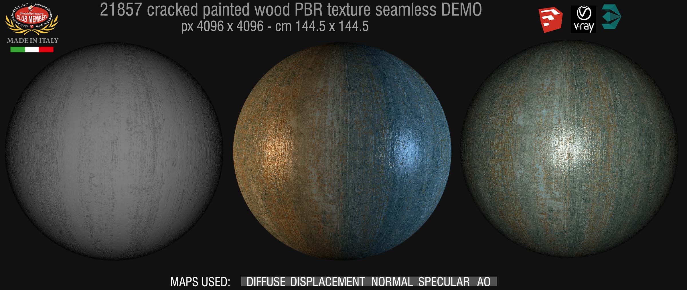 21857 cracked painted wood PBR texture seamless DEMO