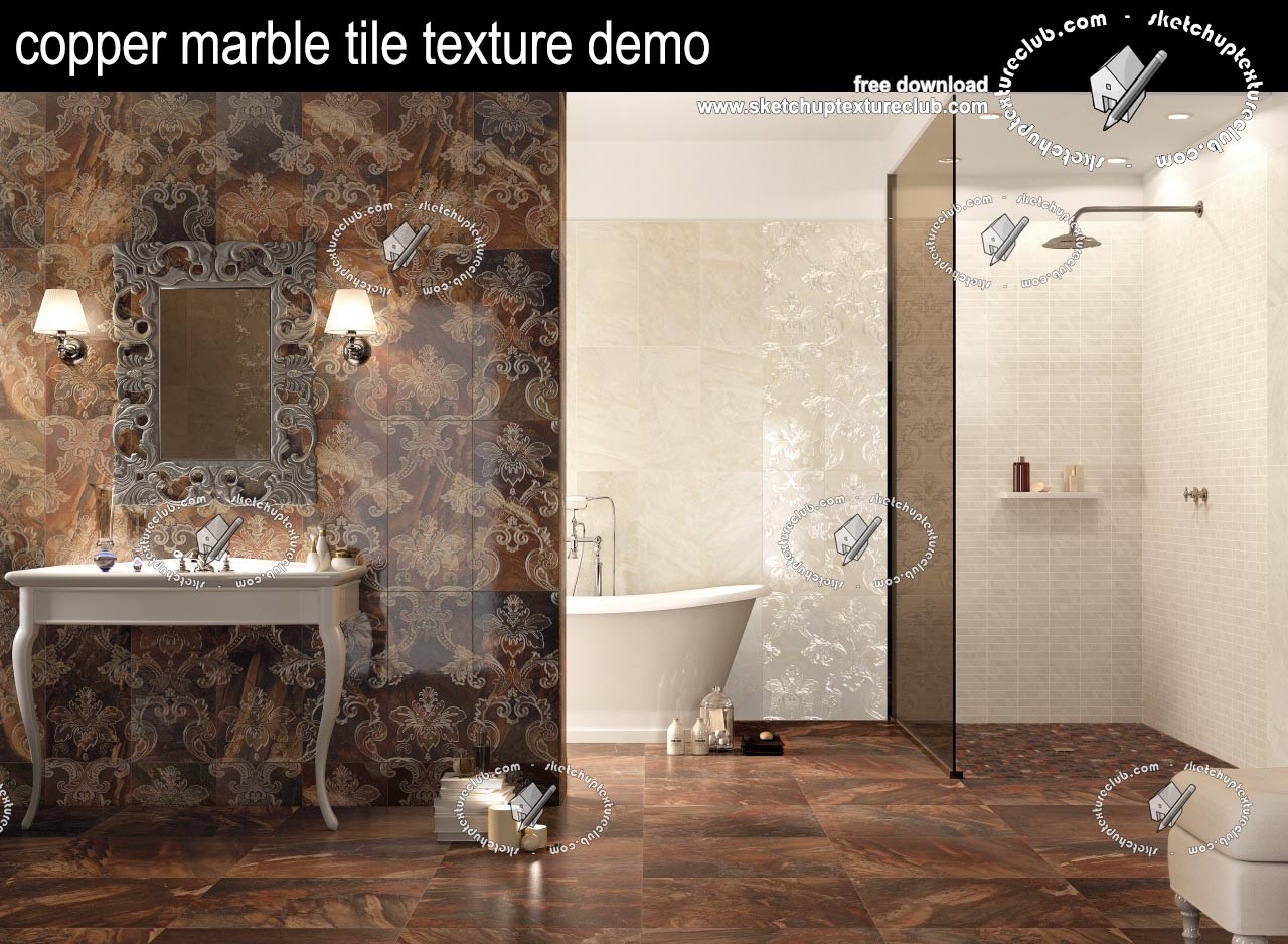 copper marble tile texture demo