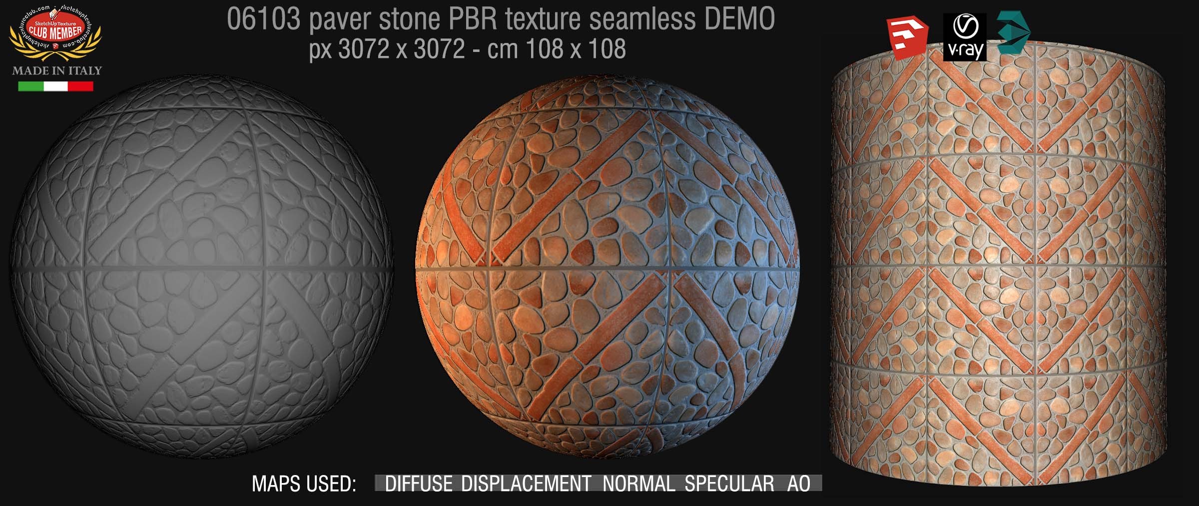 06103 paver stone PBR texture seamless DEMO