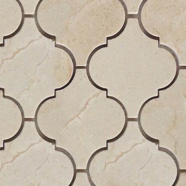 Textures   -   ARCHITECTURE   -   TILES INTERIOR   -   Marble tiles   -   Cream  - Arabesque cream marble tile texture seamless 14258 - HR Full resolution preview demo