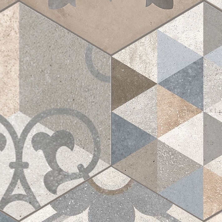 Textures   -   ARCHITECTURE   -   TILES INTERIOR   -   Hexagonal mixed  - Hexagonal tile texture seamless 16873 - HR Full resolution preview demo