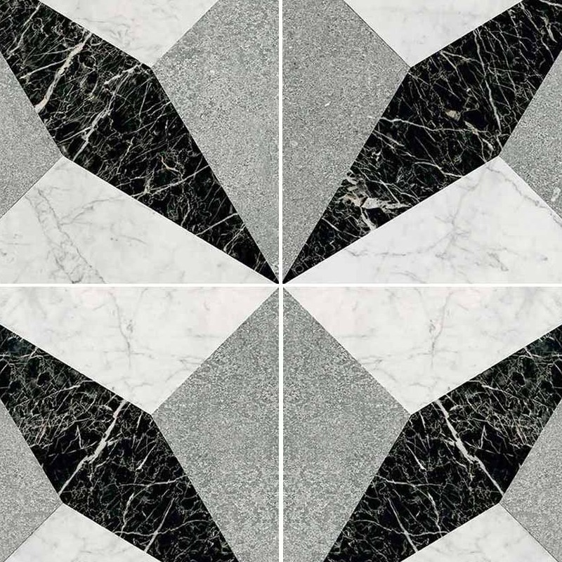 Illusion black white marble floor tile texture seamless 21129