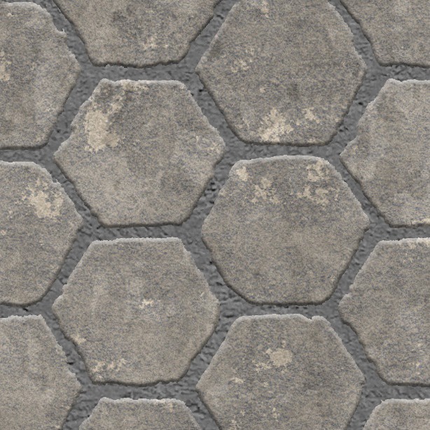 Textures   -   ARCHITECTURE   -   PAVING OUTDOOR   -   Hexagonal  - Concrete paving outdoor hexagonal texture seamless 05996 - HR Full resolution preview demo
