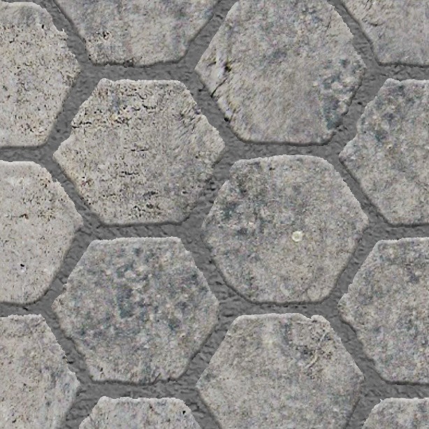 Textures   -   ARCHITECTURE   -   PAVING OUTDOOR   -   Hexagonal  - Concrete paving outdoor hexagonal texture seamless 05997 - HR Full resolution preview demo