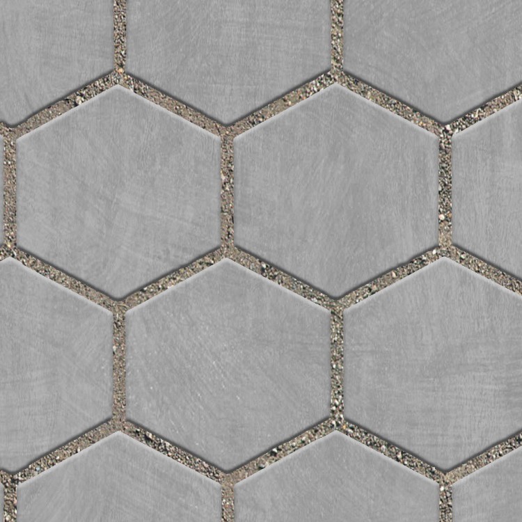 Textures   -   ARCHITECTURE   -   PAVING OUTDOOR   -   Hexagonal  - Concrete paving outdoor hexagonal texture seamless 05999 - HR Full resolution preview demo