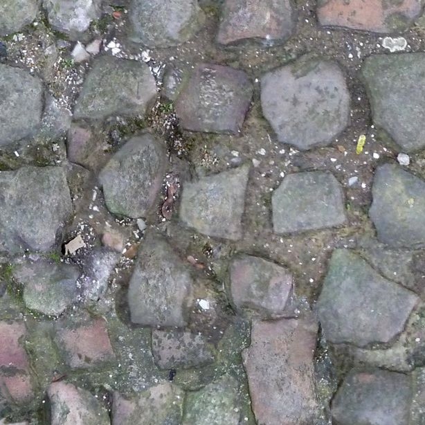 Textures   -   ARCHITECTURE   -   ROADS   -   Paving streets   -   Damaged cobble  - Damaged street paving cobblestone texture seamless 07463 - HR Full resolution preview demo
