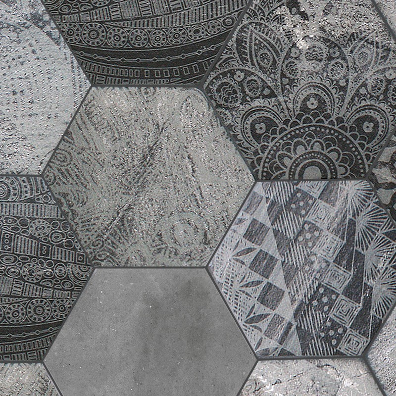 Textures   -   ARCHITECTURE   -   TILES INTERIOR   -   Hexagonal mixed  - Hexagonal tile texture seamless 18110 - HR Full resolution preview demo