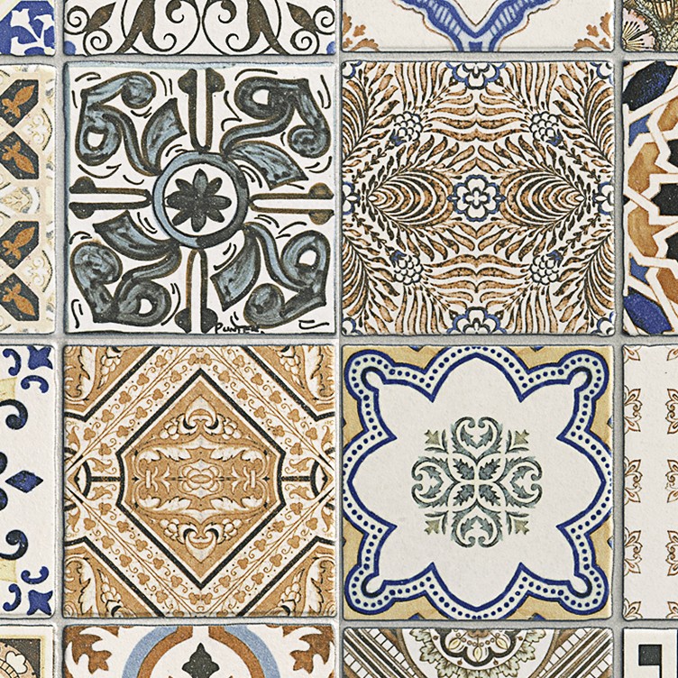 Textures   -   ARCHITECTURE   -   TILES INTERIOR   -   Ornate tiles   -   Patchwork  - Patchwork tile texture seamless 16610 - HR Full resolution preview demo