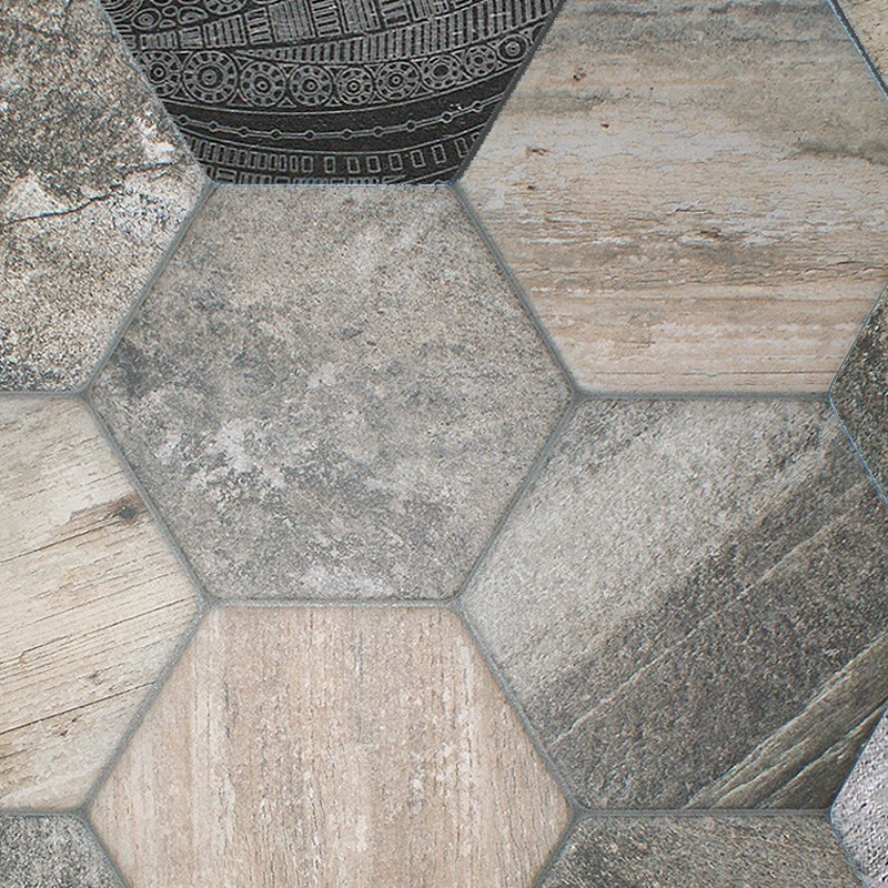 Textures   -   ARCHITECTURE   -   TILES INTERIOR   -   Hexagonal mixed  - Hexagonal tile texture seamless 18111 - HR Full resolution preview demo