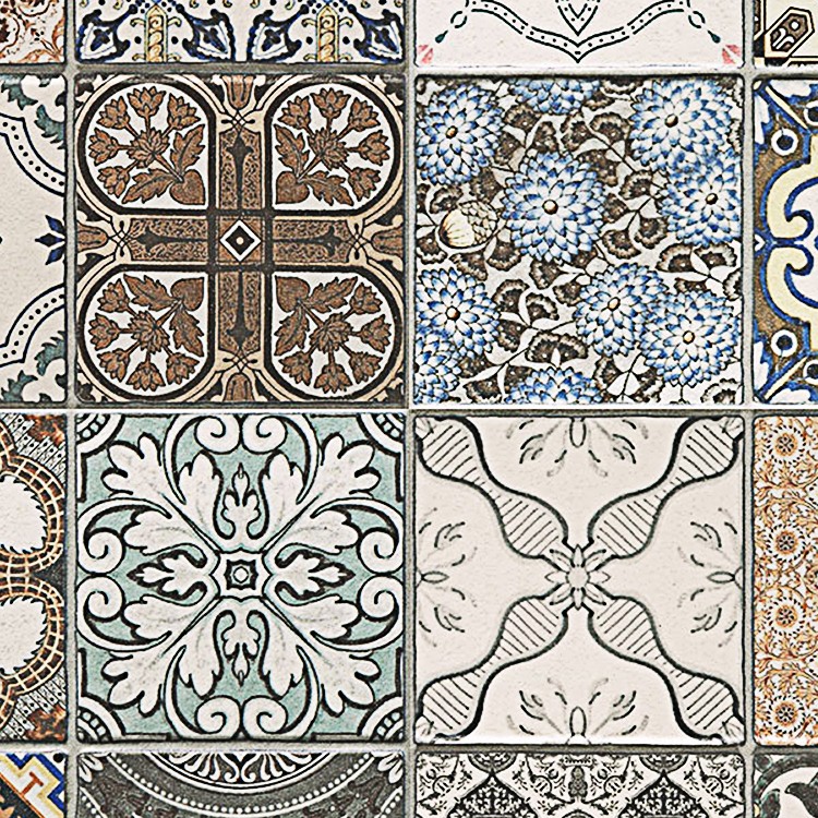 Textures   -   ARCHITECTURE   -   TILES INTERIOR   -   Ornate tiles   -   Patchwork  - Patchwork tile texture seamless 16611 - HR Full resolution preview demo