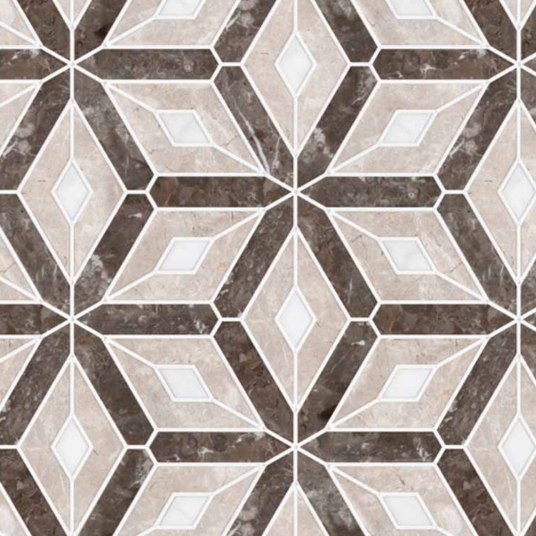 Textures   -   ARCHITECTURE   -   TILES INTERIOR   -   Marble tiles   -   Marble geometric patterns  - Brown cream geometric patterns marble tile texture seamless 21142 - HR Full resolution preview demo