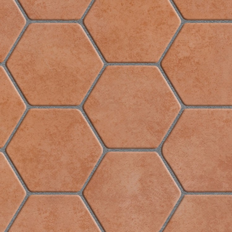 Tuscany hexagonal terracotta tile texture seamless 16036