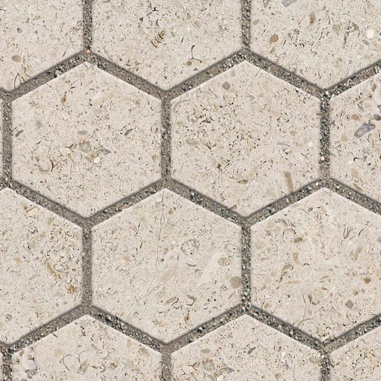 Textures   -   ARCHITECTURE   -   PAVING OUTDOOR   -   Hexagonal  - Limestone paving outdoor hexagonal texture seamless 06012 - HR Full resolution preview demo