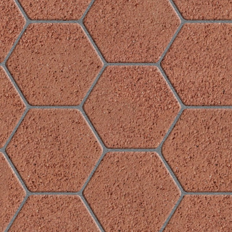 Textures   -   ARCHITECTURE   -   TILES INTERIOR   -   Terracotta tiles  - Tuscany hexagonal terracotta sandblasted red tile texture seamless 16041 - HR Full resolution preview demo