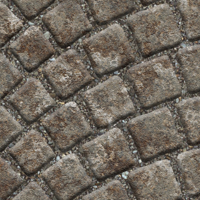Textures   -   ARCHITECTURE   -   ROADS   -   Paving streets   -   Damaged cobble  - Dirt street paving cobblestone texture seamless 07474 - HR Full resolution preview demo