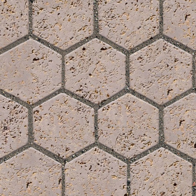 Textures   -   ARCHITECTURE   -   PAVING OUTDOOR   -   Hexagonal  - Sednstone paving outdoor hexagonal texture seamless 06014 - HR Full resolution preview demo