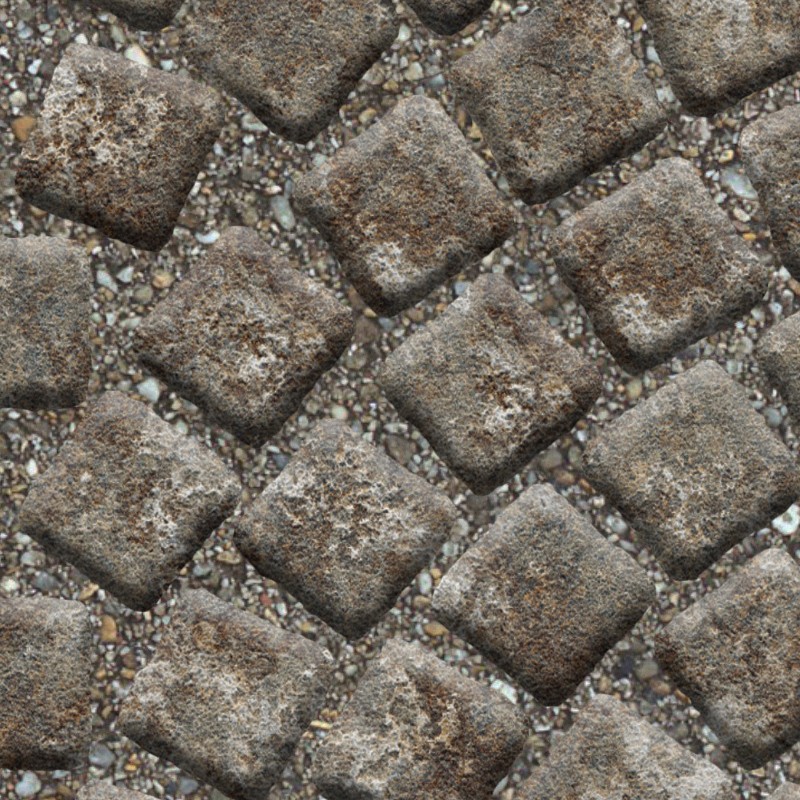 Textures   -   ARCHITECTURE   -   ROADS   -   Paving streets   -   Damaged cobble  - Dirt street paving cobblestone texture seamless 07476 - HR Full resolution preview demo