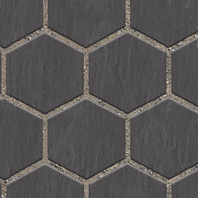 Textures   -   ARCHITECTURE   -   PAVING OUTDOOR   -   Hexagonal  - Slate paving outdoor hexagonal texture seamless 06015 - HR Full resolution preview demo
