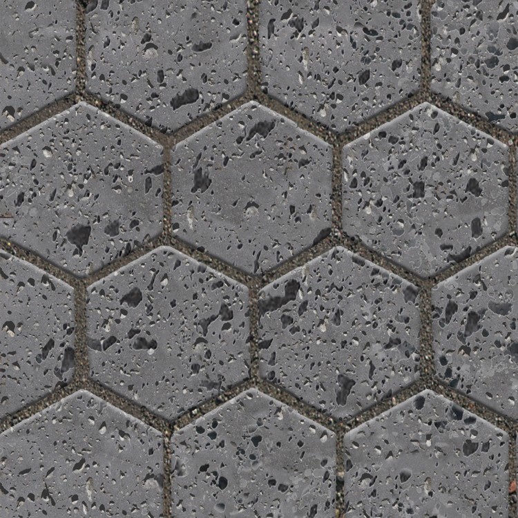 Textures   -   ARCHITECTURE   -   PAVING OUTDOOR   -   Hexagonal  - Lava paving outdoor hexagonal texture seamless 06016 - HR Full resolution preview demo