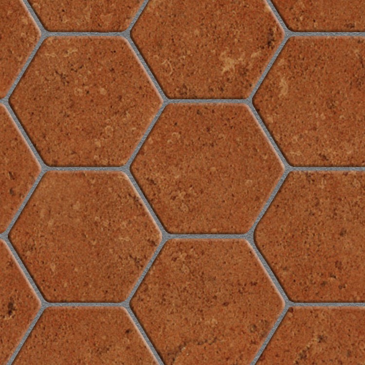 Textures   -   ARCHITECTURE   -   TILES INTERIOR   -   Terracotta tiles  - Tuscany hexagonal terracotta red tile texture seamless 16097 - HR Full resolution preview demo