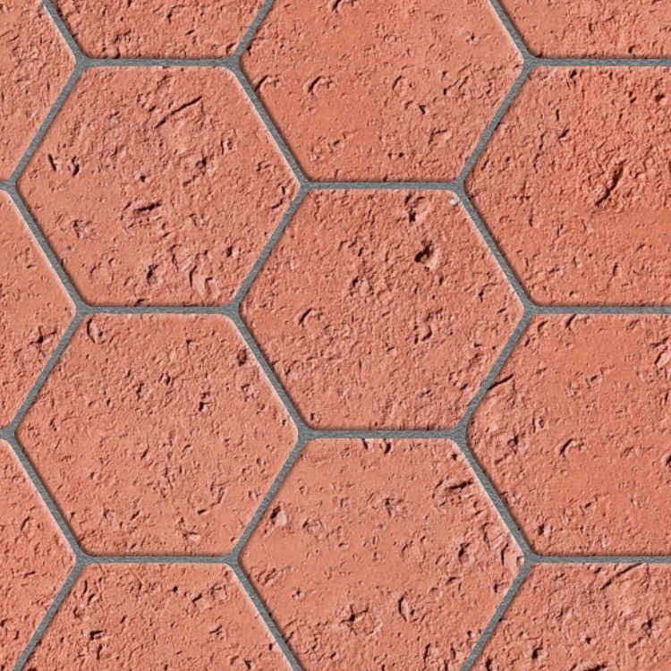 Textures   -   ARCHITECTURE   -   TILES INTERIOR   -   Terracotta tiles  - Tuscany hexagonal terracotta antiqued red tile texture seamless 16044 - HR Full resolution preview demo