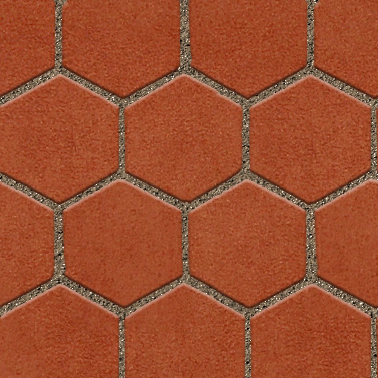 Textures   -   ARCHITECTURE   -   PAVING OUTDOOR   -   Hexagonal  - Terracotta paving outdoor hexagonal texture seamless 06018 - HR Full resolution preview demo