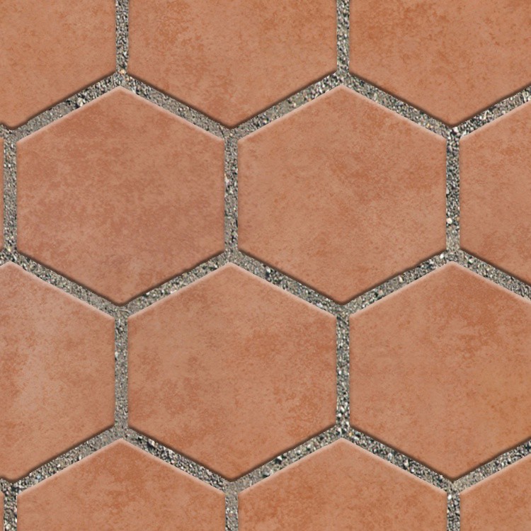 Textures   -   ARCHITECTURE   -   PAVING OUTDOOR   -   Hexagonal  - Terracotta paving outdoor hexagonal texture seamless 06019 - HR Full resolution preview demo