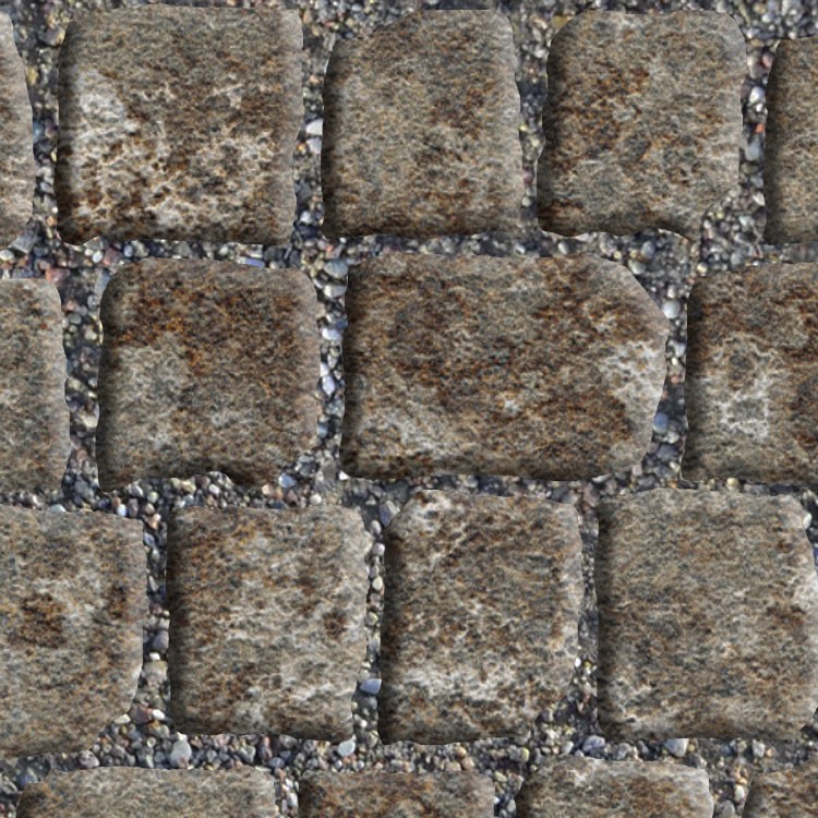 Textures   -   ARCHITECTURE   -   ROADS   -   Paving streets   -   Damaged cobble  - Dirt street paving cobblestone texture seamless 07481 - HR Full resolution preview demo