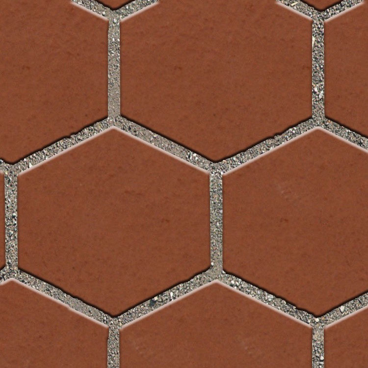 Textures   -   ARCHITECTURE   -   PAVING OUTDOOR   -   Hexagonal  - Terracotta paving outdoor hexagonal texture seamless 06020 - HR Full resolution preview demo