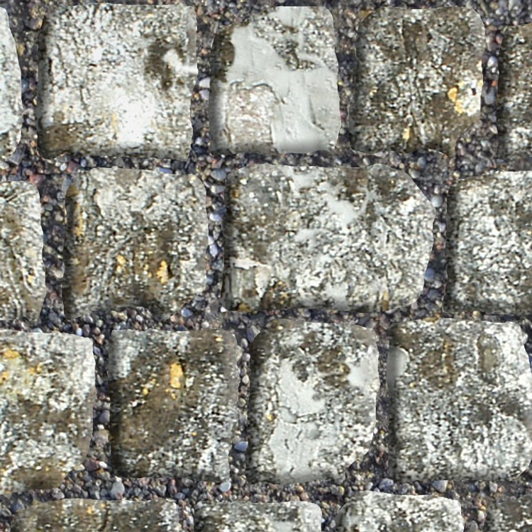 Textures   -   ARCHITECTURE   -   ROADS   -   Paving streets   -   Damaged cobble  - Dirt street paving cobblestone texture seamless 07482 - HR Full resolution preview demo