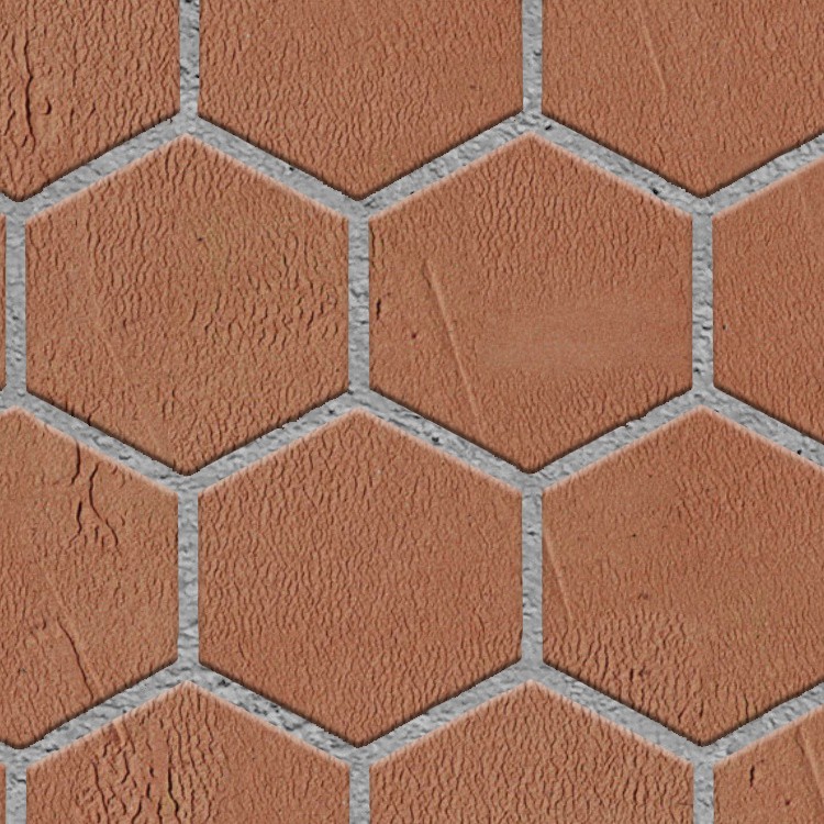 Textures   -   ARCHITECTURE   -   PAVING OUTDOOR   -   Hexagonal  - Terracotta paving outdoor hexagonal texture seamless 06022 - HR Full resolution preview demo