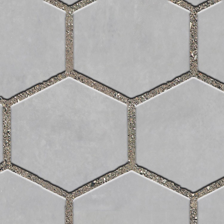 Textures   -   ARCHITECTURE   -   PAVING OUTDOOR   -   Hexagonal  - Concrete paving outdoor hexagonal texture seamless 06032 - HR Full resolution preview demo
