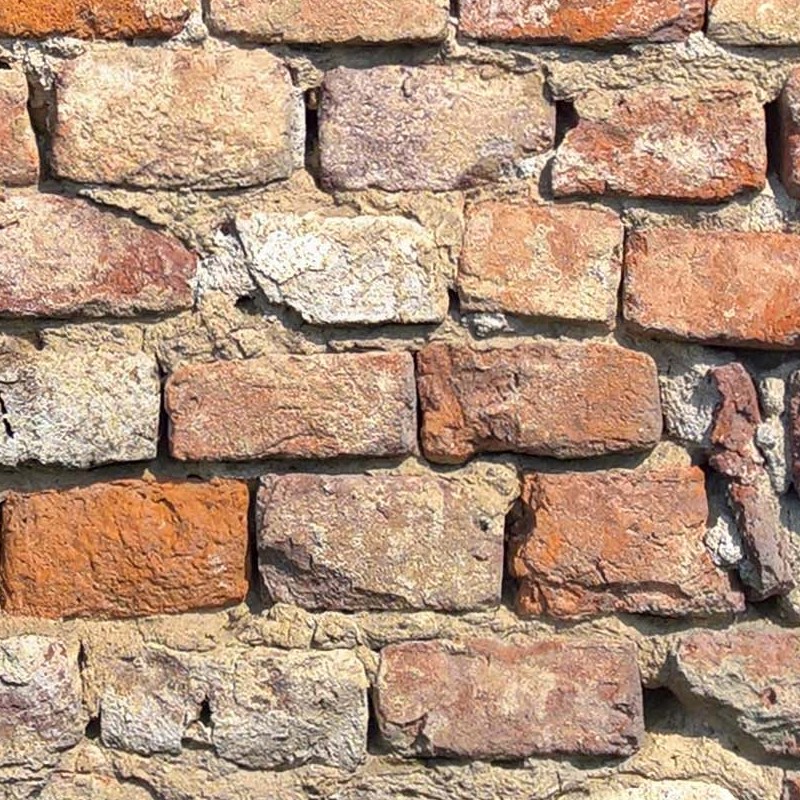 Textures   -   ARCHITECTURE   -   BRICKS   -   Damaged bricks  - Old damaged wall bricks texture seamless 20733 - HR Full resolution preview demo
