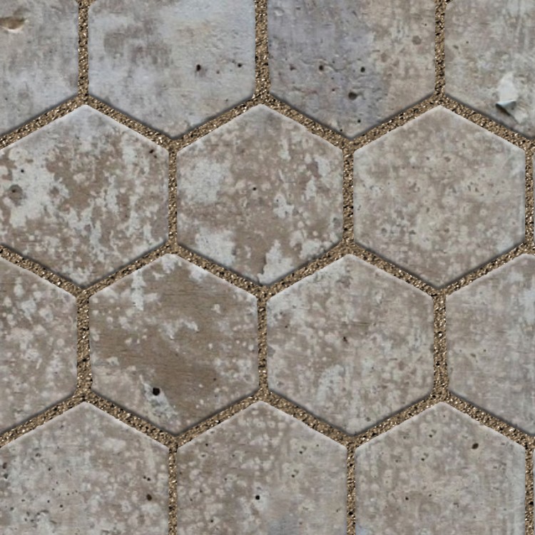 Textures   -   ARCHITECTURE   -   PAVING OUTDOOR   -   Hexagonal  - Dirty stone paving outdoor hexagonal texture seamless 06035 - HR Full resolution preview demo
