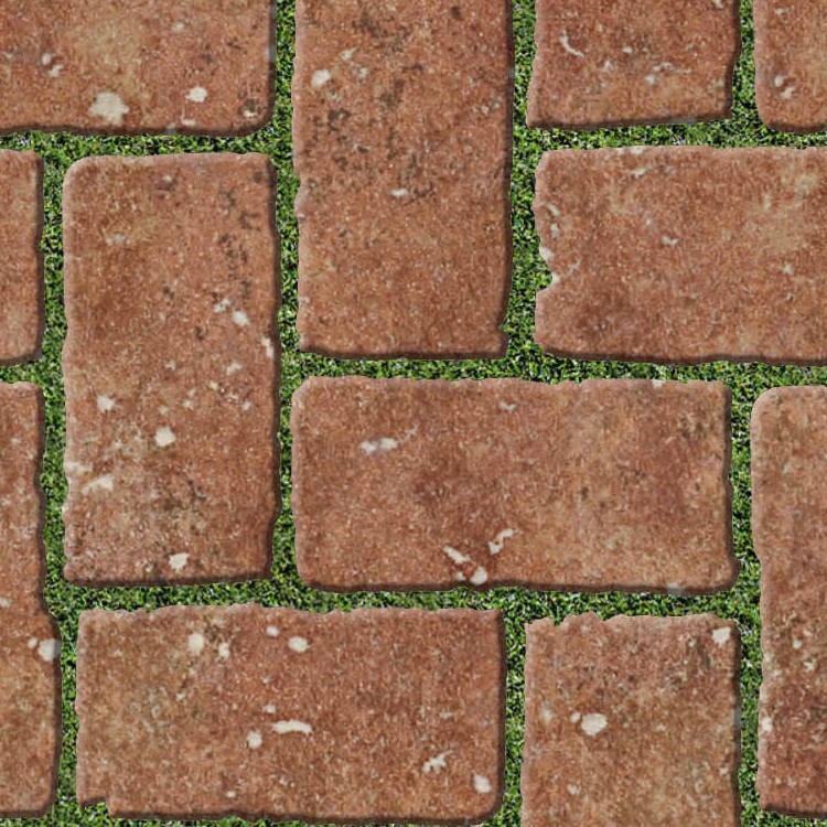Textures   -   ARCHITECTURE   -   PAVING OUTDOOR   -   Parks Paving  - Damaged terracotta park paving texture seamless 18819 - HR Full resolution preview demo