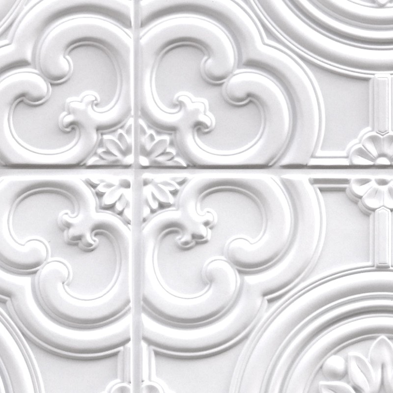 White interior ceiling tiles panel texture seamless 02992