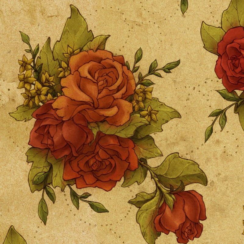 Textures   -   MATERIALS   -   WALLPAPER   -   Floral  - Floral wallpaper texture seamless 11049 - HR Full resolution preview demo