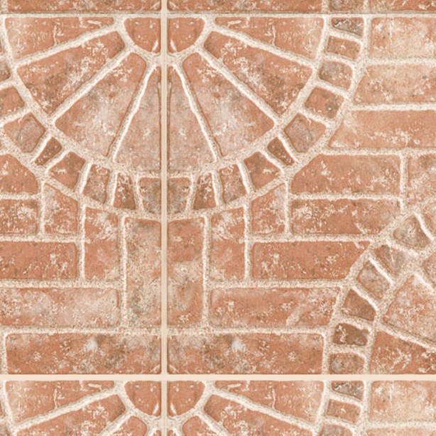 Textures   -   ARCHITECTURE   -   PAVING OUTDOOR   -   Terracotta   -   Blocks mixed  - Paving cotto rose window texture seamless 06635 - HR Full resolution preview demo