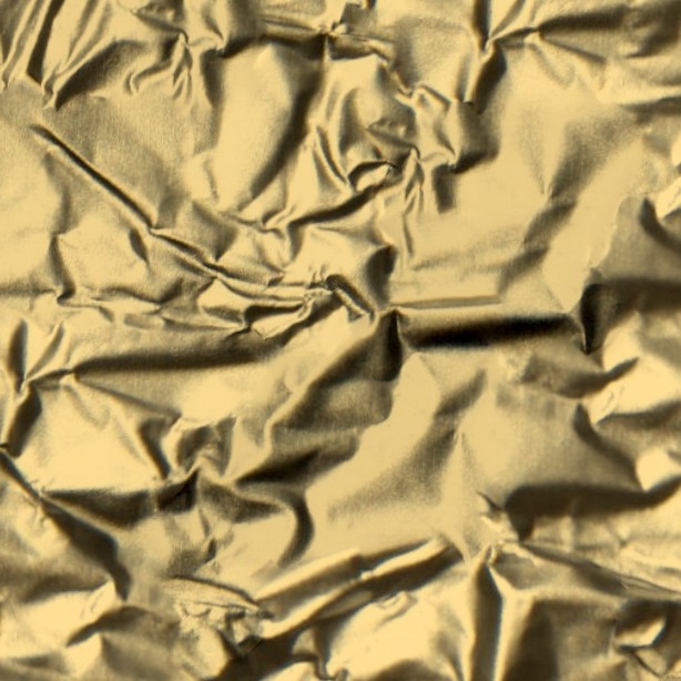 Textures   -   MATERIALS   -   PAPER  - Gold crumpled aluminium foil paper texture seamless 10892 - HR Full resolution preview demo