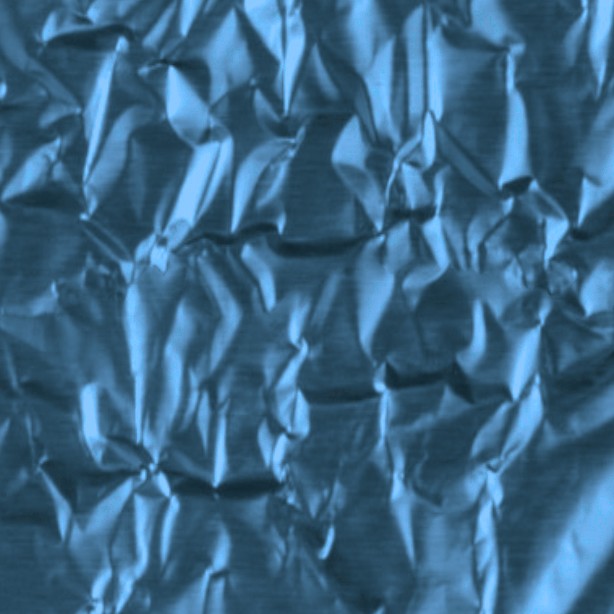 Textures   -   MATERIALS   -   PAPER  - Blue crumpled aluminium foil paper texture seamless 10893 - HR Full resolution preview demo