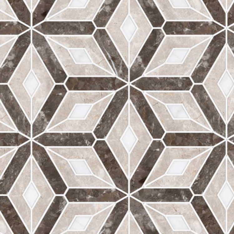 Textures   -   ARCHITECTURE   -   TILES INTERIOR   -   Marble tiles   -   Brown  - Brown cream geometric patterns marble tile texture seamless 20618 - HR Full resolution preview demo
